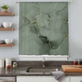 thumbnail image 5 of Sage Green Marble Sheer Curtains 45 Inches Long, Modern Abstract Art Ink Painting Light Filering Curtains, Breathable Simi Curtain Privacy Drapes for Kitchen Bathroom Small Window Treatment, 5 of 9