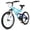 Aqua, variant on Hykolity 20 Inch Kids Mountain Bike Boys Girls Youth Bicycle For Ages 6-12 Children Bikes Dual Full Suspension Front And Rear V-Brakes 6 Speeds Drivetrain, Black