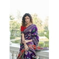 thumbnail image 4 of Craftstribe Patola Silk Wine Sari | Wedding Party Festive Wear Saree With Unstitched Blouse, 4 of 4