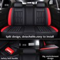 thumbnail image 4 of ELUTO 5 Seats 11pcs PU Leather Car Seat Cover Full Set Seat Cushion Universal for Car Truck Sedan SUV (Red), 4 of 11