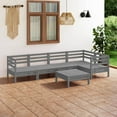 thumbnail image 1 of vidaXL 6 Piece Garden Lounge Set Solid Pinewood Grey, 1 of 5