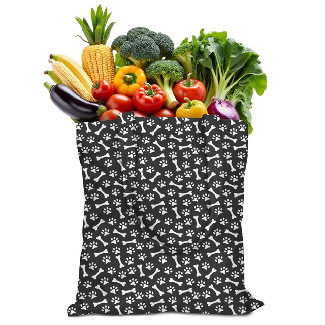 Sac Fourre-Tout en Toile pour Chien – Design Ludique Chiot et Queue Sac de Courses Réutilisable