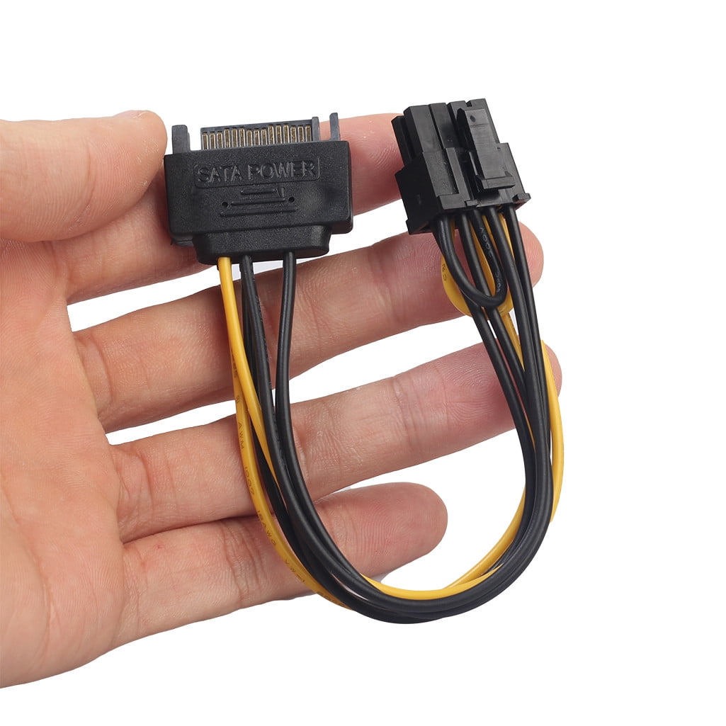 PCI-E Male Video Card Power Supply Adapter Cable Mchoice 15Pin SATA Male To 8pin 6+2