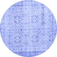 thumbnail image 1 of Ahgly Company Indoor Round Abstract Blue Contemporary Area Rugs, 5' Round, 1 of 4