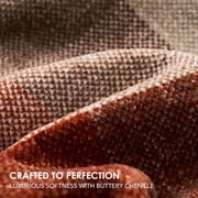 EVERGRACE Plaid Chenille Throw Blanket for Couch, Super Soft Cozy Decorative Fall Throw Blanket with Tassels for Bed Sofa Gift, Lightweight Harvest Plaid Throw Blanket for Autumn 60x80