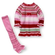 Ruffle-Edge Sweater Dress and Tights - Toddler Girl