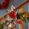 thumbnail image 5 of Stairs Christmas Decorations,Christmas Artificial Swags 20" Xmas Stairway Swag Teardrop Trim Wreath Door Stair Garland Christmas Wreath For Outdoor Home Garden Decor (Red Ribbon), 5 of 7