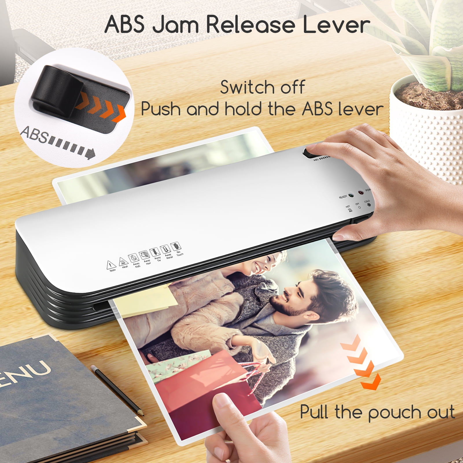 Laminator Machine, A4 Laminating Machine Hot & Cold with Paper Trimmer & Corner Rounder, 4 in 1 Laminator with 15 Laminating Sheets, 9 inch Personal Thermal Laminator for Home School Office