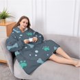thumbnail image 5 of Oversized Wearable Blanket Hoodie,Paw Prints and Bones Sherpa Blanket Hoodie with Super Pockets,Super Warm Fuzzy Pullover for Women & Men, 5 of 6