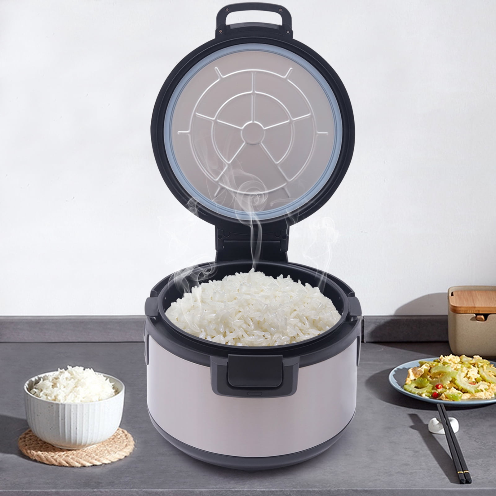 19L Commercial Electric Sushi Rice Warmer Non-stick Inner Pot Rice Cooker 100W for Restaurants, Snack Bars