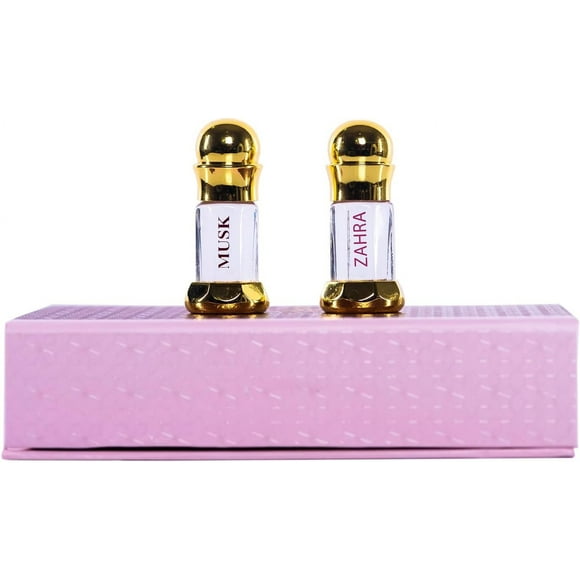 WANI Musk & Zahra 3 ml Each Refreshing Light Scented Perfume Oil Arabian Attar Fragrance Alcohol Free