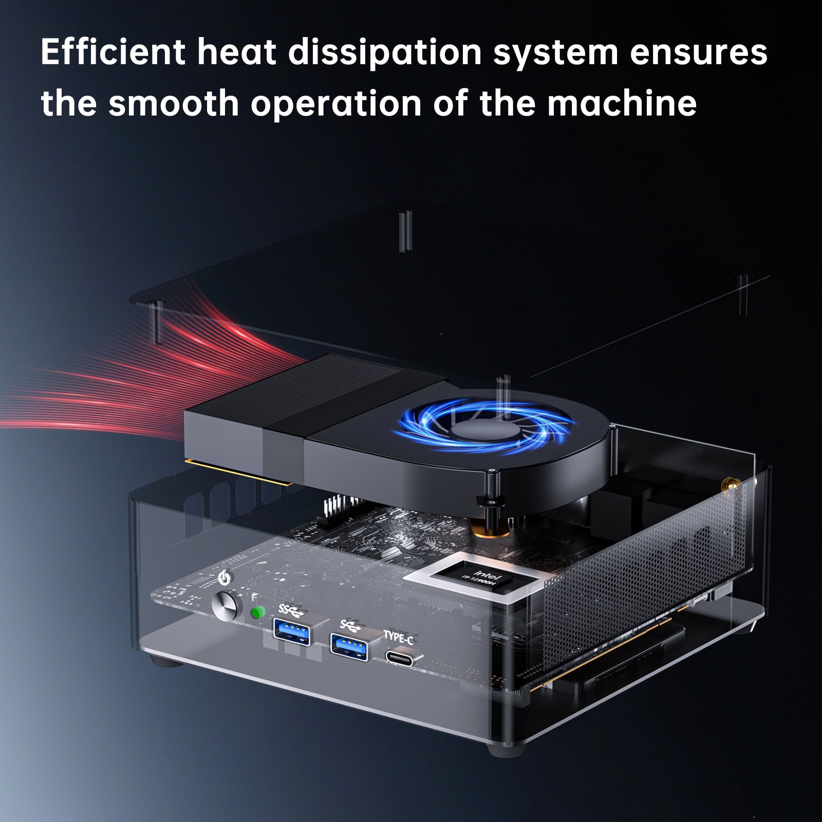 Thdeukoty Mini PC, Desktop Computer Core i9-12900H, 14 Cores Upto 5.0GHz, Win 11 Pro(TPM 2.0), 64G DDR5 RAM 4T SSD, HDMI/DP/USB4.0/WiFi6E/BT5.3, VESA