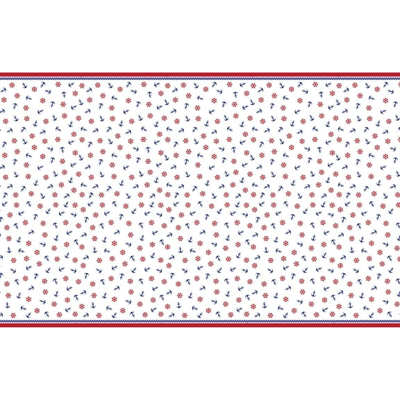 Nautical Plastic Tablecloth, 84 x 54 in, 1ct
