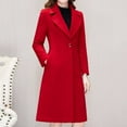 thumbnail image 2 of UJNDER Women Slim Windbreaker Double Long Trench Coat Women Jacket Overcoat Outwear Red XL, 2 of 6