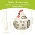 thumbnail image 3 of FKSZLL Ceramic Salt Cellar with Lid and Spoon 13 OZ Large Chicken Shape Salt Jar Holder for Counter Coffee Sugar Spice and Candy Container for Countertop,Green, 3 of 10