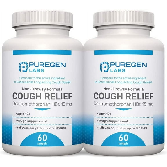 Puregen Labs Cough Relief, 60 Ct - 2PK