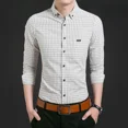 thumbnail image 4 of Camisa de vestir para hombre, camisas formales de oficina a cuadros para hombre, camisas de negocios de algodón a la moda 2024, oferta, estilo coreano, corte ajustado, trendyol genial, 4 of 5