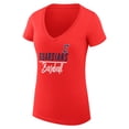 thumbnail image 2 of Women's G-III 4Her by Carl Banks  Red Cleveland Guardians Team Graphic V-Neck Fitted T-Shirt, 2 of 3