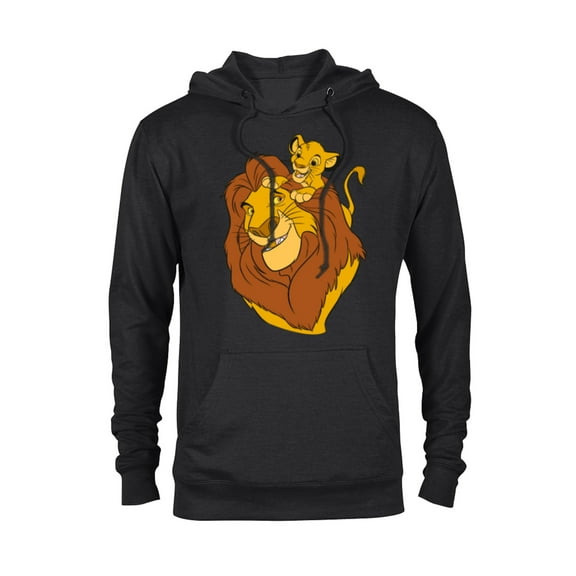 Disney The Lion King Simba and Mufasa Father and Son - Pullover Hoodie for Adults - Customized-Black