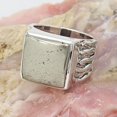 thumbnail image 4 of Earth Gems Jewelry Pyrite Ring Sterling Silver Ring Statement Ring Gemstone Ring for Men's, 4 of 6