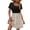 Beige-1, variant on Spring Summer Casual Square Neck Retro Print Sun Dresses Women Women's Mini Dress,Short Sleeves Vacation Dress Beach Dress