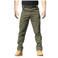 thumbnail image 2 of Men s Multi Pocket Cargo Pants Stretch Fabric Casual Straight Leg Work Pants Durable Comfortable Flexible Wear Resistant Trousers for Daily Work Outdoor Activities, 2 of 4