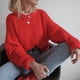 thumbnail image 3 of Suéter de cuello redondo para mujer de otoño e invierno, jersey de punto de manga larga acogedor, corte relajado, estilo casual clásico, 3 of 6