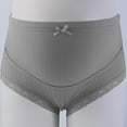 thumbnail image 6 of AJTQTH Maternity Underpants for Women Lace Trim Belly Support Rib Knit Cotton Briefs Breathable Solid Color Bowties Underwear Strectchy Pregnancy Clothes Gray 4XL, 6 of 8