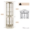 thumbnail image 3 of CKEASEAN Lighted Corner Curio Cabinet with Doors - Wooden Display Cabinet with Tempered Glass Shelves and Lights for Living Room, Dining Room, 3 of 11