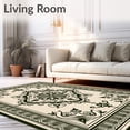 thumbnail image 2 of ODIKA 4'x6' Machine Washable Non-Slip Area Rug, Vintage Medallion Damask Throw with Ornate Scrollwork High Traffic Rug, Ivory, 465441, 2 of 7