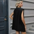 thumbnail image 4 of Women'S Vintage Denim Jean Vest Oversized Button Down Jean Waistcoat Gilet Black S, 4 of 9
