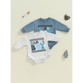thumbnail image 4 of Aojekbee Baby Boys Romper Letter Print Long Sleeve Round Neck Adorable Fall Jumpsuits, 4 of 10