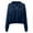 Navy, variant on Timegard Quarter Zip Pullover Women Cropped Long Sleeve Tops Fall Winter Comfy Solid Color Sweatshirts