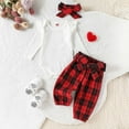 thumbnail image 2 of Infant Girl Size 8 Summer Clothes Toddler Baby Set Baby Girl Bulk Items Mom Child Matching Sweaters Blanket with Headband Girls Long Sleeve Ruffle Romper Solid Ribbed Bodysuit With Pl White 0-3 Months, 2 of 7