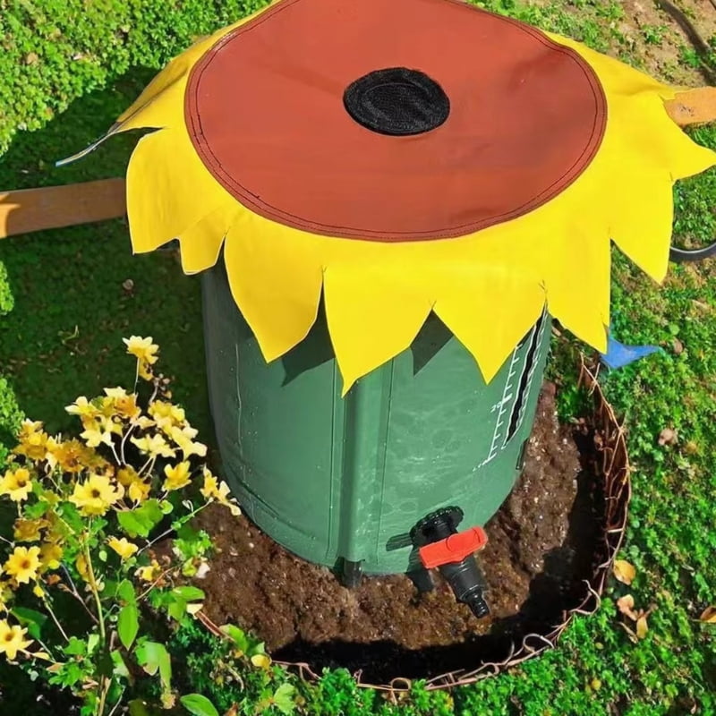 AOOOWER Portable Rainwater Collector Foldable Design Heavy Duty PVC Materials 13 Gallon Capacity For Plant Yard Irrigation Needs