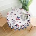 thumbnail image 3 of 4th of July Tablecloth Round 60 Inch Patriotic American Flag Firework Tablecloth Washable Table Cover Reusable Memorial Day Tablecloth for Home Party Picnic, 3 of 6
