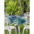 thumbnail image 3 of Outdoor Tablecloth with Umbrella Hole for Patio/Picnic/Party/Camping, Blue Green Waterproof Table Cloth Round Cover Washable, Modern Abstract Minimalist Texture Watercolor (Dia 60"), 3 of 9
