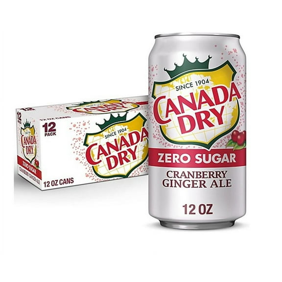 Canada Dry Soda Zero Sugar Cranberry Ginger Ale In Cans, 12 Fl Oz (12 Pack)