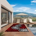thumbnail image 3 of Red White Outdoor Rug for Patio/Deck/Porch, Non-Slip Large Area Rug 5 x 7 Ft, Abstract Black Chrysanthemum Flower Floral Indoor Outdoor Rugs Washable Area Rugs, Reversible Camping Rug Carpet Runner, 3 of 8