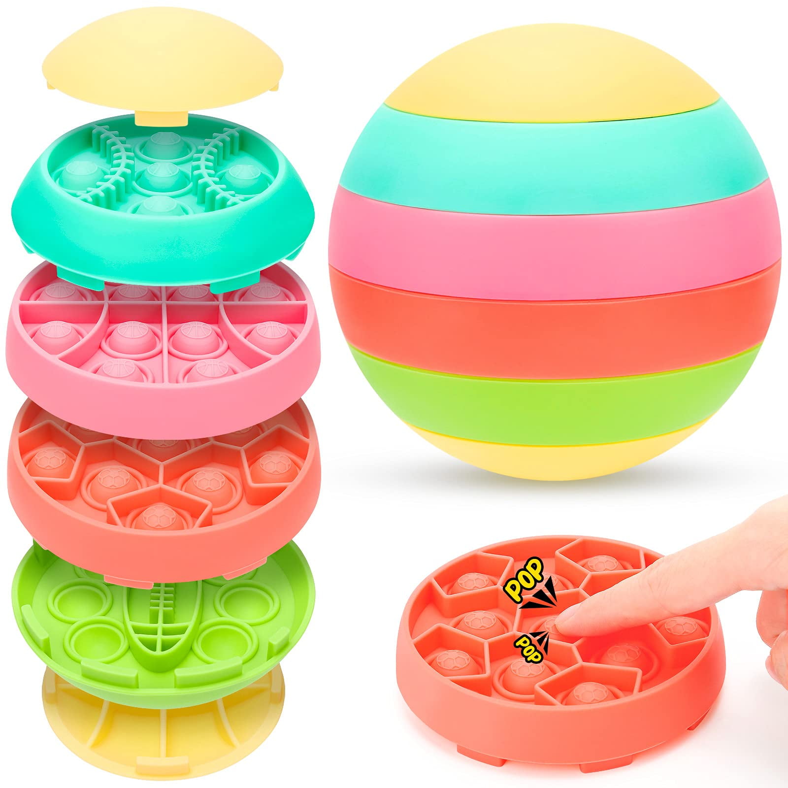 Fidget Pop It Ball, Rainbow Puzzle Ball, Sensory Ball – Lero Lero Shop