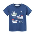 thumbnail image 2 of Tdoqot Toddler Boys Graphic T Shirts- Casual Short Sleeve Soft Cotton Kids Summer Tops Navy Size 6 T, 2 of 7