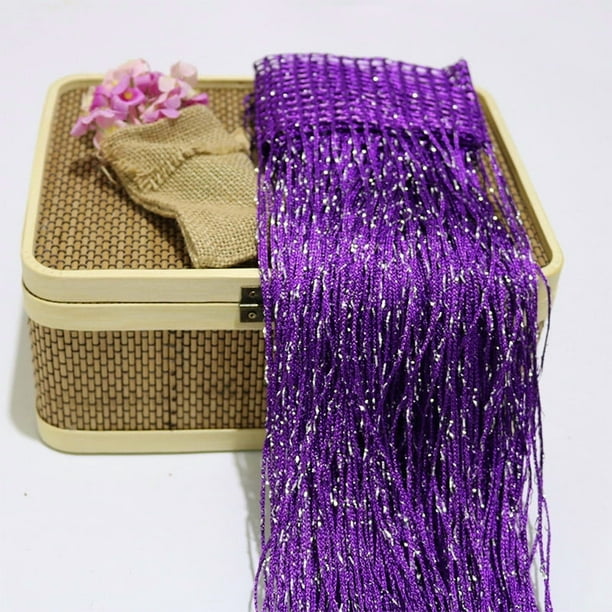 XmhyTop-A Cortinas de hilo para puerta (2 unidades, 100 x 200 cm), estilo bohemio, de poliéster, decorativas, para privacidad del hogar y decoración de fondo, color morado.