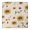 Yellow Brown Green, variant on White Green Leaf Sunflower Pattern Square Fitted Tablecloth with Elastic Edge,Square Table Cover,Washable Elastic Table Cover for Home Kitchen Party Decor 34"x34"