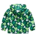 thumbnail image 2 of ATOGUTA Coats for Boys Girls Cute Print Zip Up Hooded Jacket Boys Girls Long Sleeve Windproof Coat Green, Size 18M-5T, 2 of 5