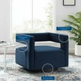 thumbnail image 3 of Modway Booth Modern Performance Velvet Swivel Armchair in Midnight Blue, 3 of 9