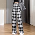 thumbnail image 1 of Pantalones rectos elegantes para oficina para mujer, pantalones Vintage altos para mujer, pantalones holgados coreanos 2023 de pierna ancha para primavera/verano/otoño para mujer Tan Jianjun unisex, 1 of 2