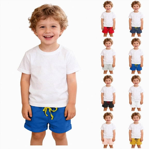WUANDIXFA Toddler Boys Athletic Basketball Shorts 1T 2T 3T 4T 5T 6T 7T Baby Boy Soccer Shorts Summer Clothes,Navy,12-18 Months