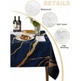 thumbnail image 2 of Navy Blue Marble Table Cloth, Modern Ink Painting Art Abstract Waterproof Tablecloth for Square Tables, Reusable Washable Fabric Table Cover for Restaurant Kitchen Dining Tables 54"x54", 2 of 6