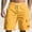 Yellow, variant on Short for Men Summer Corduroy Drawstring Waist Loose Solid Color Multiple Pockets Work Pants Outdoor Fitness Pants Beach Shorts