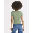 thumbnail image 3 of Sofia Jeans Women's and Women's Plus Ruched Side Tee with Short Sleeves, XS-4X, 3 of 5